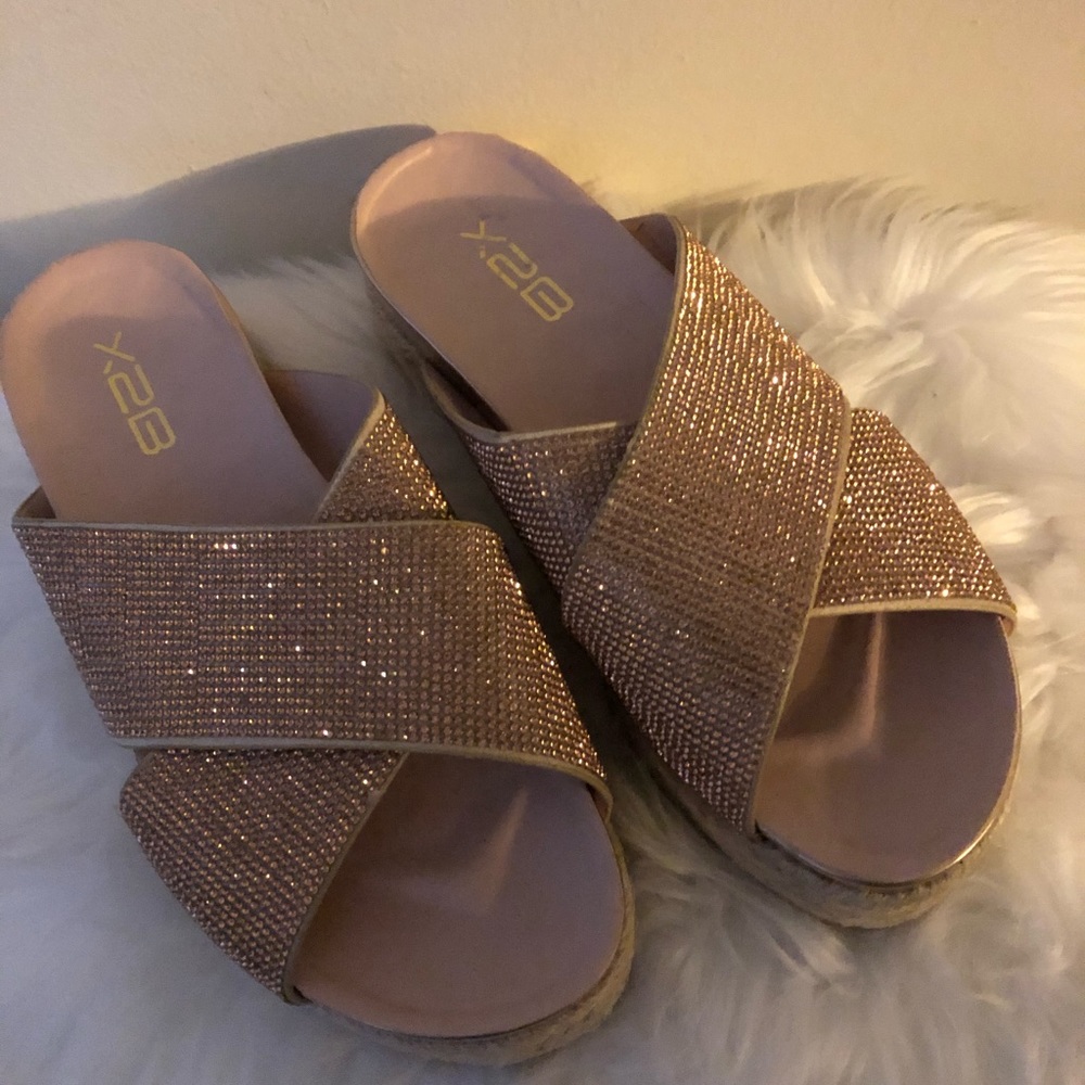 Pink Rhinestone X2B Sandals